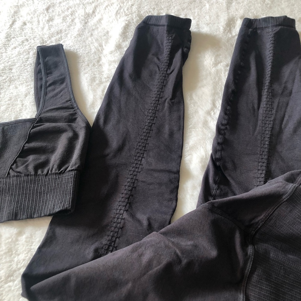 Free People Black Good Karma Square Neck Bra and Leggings Set - Picture 4 of 7